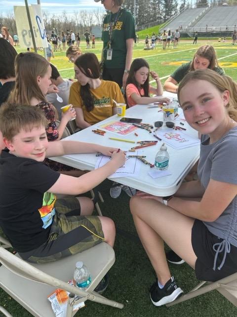 Some buddies opted to color in the shade