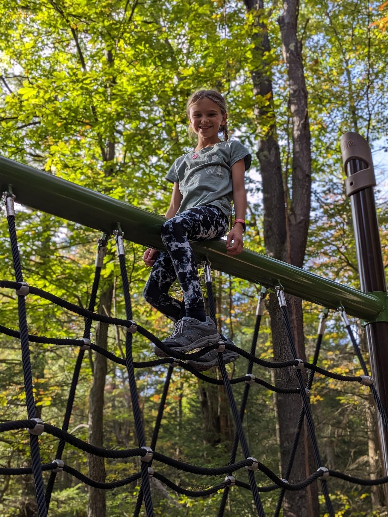 Elizabeth Urso of McCullough tackles the ropes course